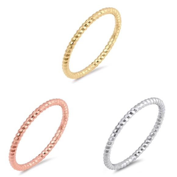 Solid Sterling Silver Thin Cut Stackable Band - Picture 1 of 3